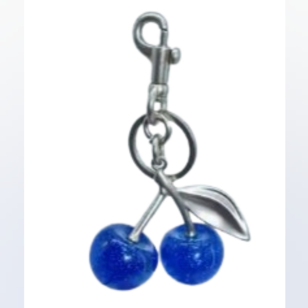 Blue Cherry Bag Charm